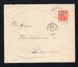 TRINIDAD & TOBAGO - 1916 - CANCELLATION: Cover franked with single 1913 1d bright red (SG 150) tied by two fine strikes of AROUCA cds dated OC 19 1916. Addressed internally to PORT OF SPAIN with arrival cds on front.  (TRI45737)