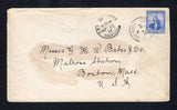 TRINIDAD & TOBAGO - 1917 - CANCELLATION: Cover franked with single 1913 2½d ultramarine (SG 151) tied by good strike of INDIAN WALK cds dated AP 21 1917. Addressed to USA with PORT OF SPAIN transit cds on front & reverse. Addressed panel has some staining. Uncommon origination.  (TRI45738)