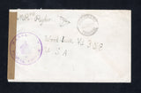 TRINIDAD & TOBAGO - 1942 - CENSORSHIP & UNPAID MAIL: Stampless cover with fine MUCURAPO cds dated 22 JAN 1942 with small 'T' in triangle tax mark. Addressed to USA and censored in Trinidad with plain brown censor strip tied by good strike of large 'PASSED BY POSTAL CENSOR 2' Arms cachet in purple. Unusual.  (TRI45740)