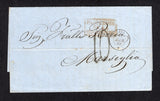 TURKEY - 1860 - MARITIME MAIL & CANCELLATION: Entire letter from CONSTANTINOPLE to FRANCE with fine red boxed 'PAQUEBOTS DE LA MEDITERRANEAN' marking and lovely strike of 'NEVA' Ship cds dated 25 AVRIL 1860. MARSEILLE arrival cds on reverse. Fine & Scarce.  (TUR7729)