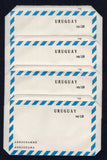 URUGUAY - 1978 - POSTAL STATIONERY: N$1.10 black & blue pictorial postal stationery aerogramme, the set of four with views on reverse of 'Casapueblo - Punta Ballena', 'Montevideo Playa Pocitos', 'Isla de Lobos' & 'Puerto - Punta del Este'. Fine unused.  (URU10793)