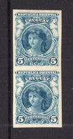 URUGUAY - 1900 - VARIETY: 5c blue a fine mint IMPERF PAIR. (SG 232 variety)  (URU/31138)