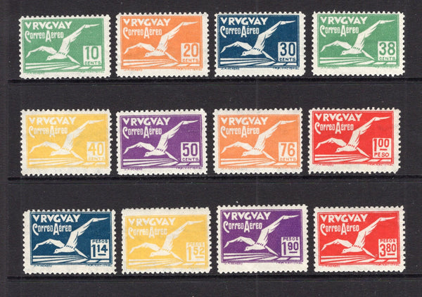 URUGUAY - 1928 - AIRMAILS: 'Albatross' AIRMAIL issue, the set of twelve fine mint. A scarce set. (SG 569/580)  (URU/31154)