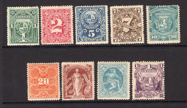 URUGUAY - 1889 - DEFINITIVES: 'Waterlow' issue the set of nine fine mint. (SG 115/123)  (URU/3696)