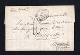URUGUAY - 1866 - TRANSATLANTIC MAIL: Stampless folded letter with oval ADMON DE CORREOS MONTEVIDEO cancel dated 15 MAYO 1866 in black on front. Addressed to FRANCE, rated '10' decimes on arrival with various transit and arrival cds's on front & reverse.  (URU44437)