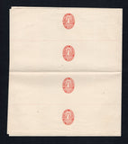 URUGUAY - 1879 - POSTAL STATIONERY: 1c brick red on white laid paper postal stationery wrapper (H&G E1), a fine UNCUT sheet of four wrappers. Neatly folded & unusual.  (URU44796)