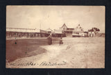 URUGUAY - 1898 - POSTAL STATIONERY: 2c brown on pink postal stationery card (H&G 47) with privately printed view on reverse in brown of the beach & pier in Montevideo titled in manuscript 'Montevideo Bavestrand' used with MONTEVIDEO cds dated 9 DICIE 1898. Addressed to CLAUSTHAL, GERMANY. Fine & rare.  (URU45532)