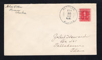 UNITED STATES OF AMERICA - 1931 - ALASKA & CANCELLATION: Cover franked with single 1930 2c carmine (SG 689) tied by fine BETTLES ALASKA cds dated FEB 25 1931 and second strike on reverse of MAR 3 1931. Addressed to TALLAHASSEE, FLORIDA with arrival cds on reverse.  (USA/42118)