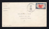 UNITED STATES OF AMERICA - 1941 - ALASKA & CANCELLATION: Cover franked with single 1938 6c carmine & ultramarine AIR issue (SG A845) tied by fine KANAKANAK ALASKA cds dated DEC 15 1941. Addressed to PORTLAND, OREGON with strip of three 1941 Christmas Seals on reverse.  (USA/42120)