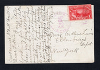 UNITED STATES OF AMERICA - 1913 - CANCELLATION: Illustrated 'Christmas Poem' postcard datelined 'Mound N Dak Dec 21-13' franked with 1912 1c rose carmine 'Parcel Post' issue (SG P423, authorised for postage from the latter half of 1912) tied by good strike of MOUND N. DAK. cds in purple dated DEC 22 1913. Addressed to NEW YORK.  (USA/42224)