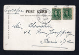 UNITED STATES OF AMERICA - 1906 - MINING & CANCELLATION: Black & white PPC 'Silver Plume, Colorado' showing a panoramic view of the town and mine franked on message side with pair 1902 1c deep green (SG 306b) tied by fine SILVERPLUME, COLO duplex cds dated JUL 15 1906. Addressed to FRANCE. Silver Plume was a silver mining camp, established in 1880 and was part of the mining boom during 1900-1910. It is now a 'living' ghost town complete with museum. A scarce early item.  (USA45423)