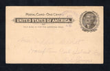 UNITED STATES OF AMERICA - 1912 - ALASKA & CANCELLATION: 1c black on buff postal stationery card (H&G 15) datelined 'Sunrise City, Alaska' with fine strike of SUNRISE ALASKA cds in purple dated APR 1 1912 (Postmarks of Territorial Alaska rarity factor 6). Addressed to ILLINOIS. A rare origination, this office only operated between 1899 and 1918.  (USA45744)
