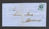 VENEZUELA - 1864 - CLASSIC ISSUES: Complete folded letter from MARACAIBO, datelined 'Maracaibo 25 Agosto 1864' inside franked with 1863 1r blue 'Eagle' issue (SG 19) cancelled by '0' rate marking in black. Addressed to BOCONO. Cover shows a little wear on front from two filing creases but otherwise fine looking.  (VEN/43272)