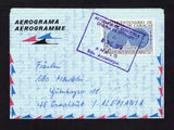 VENEZUELA - 1973 - POSTAL STATIONERY: 60c '400th Anniversary of the Founding of Caracas' postal stationery airletter (H&G F-G9) used with boxed ANACO EDO ANZOATEGUI cancel dated 6 DIC 1973. Addressed to GERMANY. Nice commercial use with full message inside.  (VEN43849)