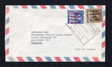 VENEZUELA - 1965 - RESELLADO OVERPRINTS: Circa 1965 airmail cover franked with 1965 10c on 10c bistre brown and 25c on 5b royal blue 'RESELLAO' overprint on 'Revenue' issue (SG 1899 & 1903) tied by boxed TRUJILLO cancel dated 25 ABR 1952 which must have a year date error as this issue was not released until 1965. Addressed to CARACAS. Very unusual.  (VEN44943)