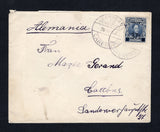 VENEZUELA - 1934 - CANCELLATION: Cover franked with single 1934 37½c on 40c prussian blue (SG 454) tied by two strikes of CARENERO cds dated 28 NOV 1934. Addressed to GERMANY.  (VEN45538)