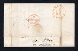 VENEZUELA - 1842 - BRITISH POST OFFICES: Complete folded letter datelined 'La Guayra 3 Noviembre 1842' with light strike of oval REPUBLICA DE COLOMBIA GUAYRA FRANCA marking in red on front with good strike of LA-GUAYRA British Post Office cds dated NOV 1842 in red on reverse. Addressed to UK rated 2/3 in manuscript on front with LONDON arrival cds in rede on reverse.  (VEN45569)