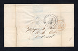 VENEZUELA - 1843 - BRITISH POST OFFICES & ROUTING: Cover datelined 'Guayra 4 Sept 1843' with light strike of circular CORREO DE VENEZUELA GUAIRA FRANCA marking in red with oval 'B. MORASSO LA GUAYRA' company handstamp in blue on front and rated '1/5' in manuscript. Addressed to UK routed via ST. THOMAS with fine strike of ST. THOMAS British Post Office cds in black on reverse dated SE 13 1843 with LONDON arrival cds in red alongside. From 1842 due to the delay of sending mail via the West Indies the mails 