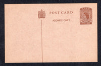 ADEN  -  1953  -  POSTAL STATIONERY: 10c brown on dark buff 'QE2' Postal Stationery card (H&G 4) fine unused.  (ADE/22)