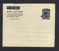 ADEN  -  1951  -  POSTAL STATIONERY: '50 CENTS' on 6as dark blue on grey 'GVI' Postal Stationery Air Letter (H&G FG3).  Fine unused.  (ADE/24)