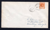 ANGUILLA - 1943 - CANCELLATION: Cover franked with Leeward Islands 1938 3d orange GVI issue (SG 107) tied by fine strike of ANGUILLA VALLEY cds dated 29 APR 1943. Addressed to USA with ST KITTS transit cds on front  and ROAD TOWN TORTOLA and CHARLOTTE AMALIE V.I. transit cds's on reverse. A fine routing via three different West Indies Islands.  (ANG/40411)