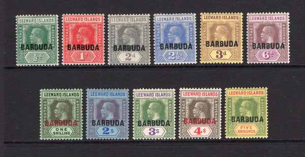 ANTIGUA - BARBUDA - 1922 - GV ISSUE: 'BARBUDA' overprint on GV Leeward Islands issue, the set of eleven fine mint. (SG 1/11)  (ANT/24928)