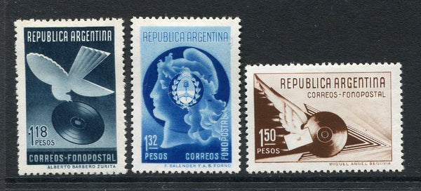 ARGENTINA - 1939 - RECORDED MESSAGE ISSUE: 'Fonopostal' issue the set of three fine mint. (SG RM688/RM690)  (ARG/2719)