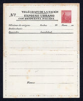 ARGENTINA - 1911 - POSTAL STATIONERY: 60c carmine postal stationery pneumatic lettercard (H&G L4) inscribed 'Telegrafo de la Nacion Expreso Urbano' on the inside and with explanation of the service and route map on the outside. A fine unused example. Scarce.  (ARG/37223)