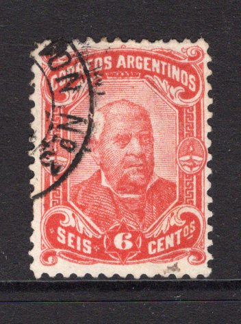 ARGENTINA - 1888 - KIDD ISSUE: 6c dull red 'Kidd' issue perf 11½. A superb cds used copy. (SG 114)  (ARG/38002)