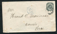 ARGENTINA - 1892 - DESTINATION: 12c grey postal stationery envelope (H&G B6) used with EXPEDICION ROSARIO cds. Addressed to TAURIS, PERSIA with blue PARIS ETRANGER transit cds on front and reverse. Scarce destination.  (ARG/7818)