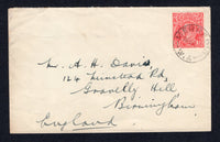 AUSTRALIA - 1927 - CANCELLATION: Cover franked with single 1924 1½d scarlet 'GV Head' issue (SG 96) tied by MERREDIN W.A. cds. Addressed to UK.  (AUS/17737)