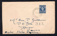 AUSTRALIA - 1950 - CANCELLATION: Cover franked with single 1942 3½d deep blue GVI issue (SG 207a) tied by good strike of SANITORIUM WOOROLOO W.A. cds. Addressed to the USA. The Sanitorium at Wooroloo in use between 1914-1959 treating patients with TB & Leprosy.  (AUS/17751)