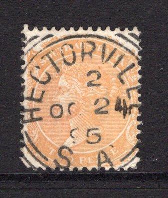 AUSTRALIAN STATES - SOUTH AUSTRALIA - 1895 - CANCELLATION: 2d pale orange QV issue used with good strike of HECTORVILLE squared circle cds dated OCT 24 1895. (SG 177)  (AUS/24420)