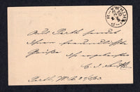 AUSTRALIAN STATES - WESTERN AUSTRALIA - 1903 - POSTE RESTANTE: 1d dark blue on grey buff 'Swan' postal stationery card (H&G 6C) used with 'L.C. ROOM PERTH W.A.' duplex cds dated MAY 22 1903 (Letter Carriers Room) addressed to the 'Palace Hotel, Perth' with good strike of small 'P R PERTH. W.A.' (Poste Restante) thimble cds on reverse. Uncommon.  (AUS/38554)