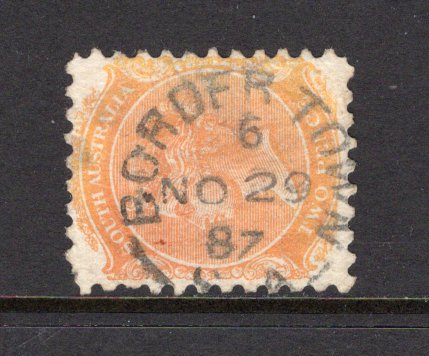 AUSTRALIAN STATES - SOUTH AUSTRALIA - 1876 - CANCELLATION: 2d orange red QV issue, perf 10 used with fine strike of BORDER TOWN cds dated NO 29 1887. Uncommon. (SG 168)  (AUS/41572)