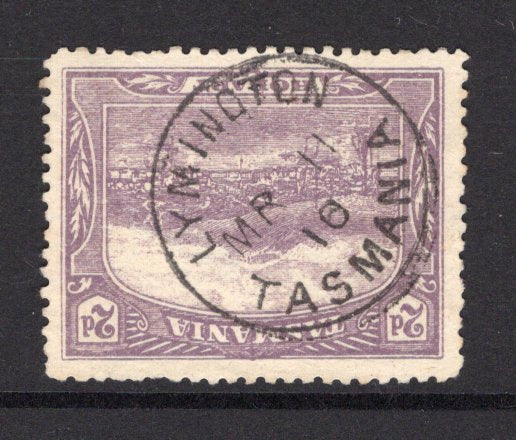 AUSTRALIAN STATES - TASMANIA - 1905 - CANCELLATION: 2d slate lilac 'Pictorial' issue used with complete strike of LYMINGTON cds dated MR 11 1910. Rated 'R' in Campbell & Purves. (SG 251)  (AUS/9078)