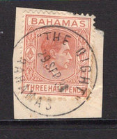 BAHAMAS - 1938 - CANCELLATION: 1½d red brown GVI issue tied on piece by fine complete strike of THE BIGHT cds dated 29 SEP 1938. (SG 151)  (BAH/23931)