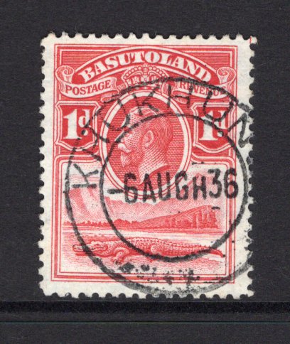 BASUTOLAND - 1936 - CANCELLATION: 1d scarlet GV issue used with superb strike of KHUKHUNE cds dated 6 AUG 1936. (SG 2)  (BAS/1688)