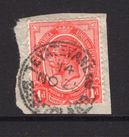 BASUTOLAND - 1925 - FORERUNNERS: South African 1d rose red 'GV Head' issue used on small piece with fine strike of TEYATEYANENG BASUTOLAND cds dated 25 NOV 1914. (SG 4)  (BAS/1703)