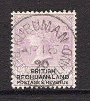 BECHUANALAND - 1888 - CANCELLATION: 2d lilac & black 'QV' issue used with superb central strike of KURUMAN cds dated AP 16 1890 in black. (SG 11)  (BEC/11196)