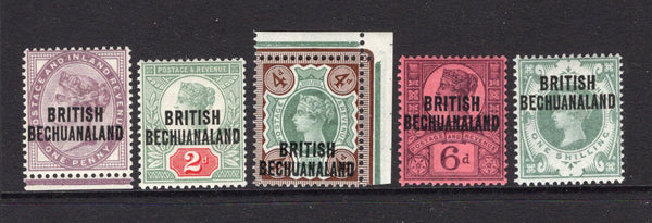 BECHUANALAND - 1891 - QV ISSUE: QV issue of Great Britain with 'BRITISH BECHUANALAND' overprint in black, the set of five very fine mint. (SG 33/37)  (BEC/34553)