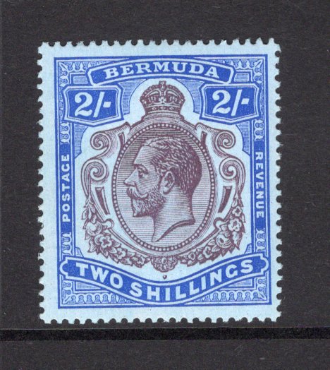 BERMUDA - 1918 - GV ISSUE: 2/- purple & blue on blue GV 'Key Type' issue, a fine mint copy. (SG 51b)  (BER/28854)
