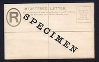 BERMUDA - 1903 - POSTAL STATIONERY: 2d blue on cream postal stationery registered envelope (H&G C3) with large 'SPECIMEN' overprint in black.  (BER/28998)
