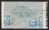 BERMUDA - 1942 - CENSORSHIP: Airmail cover from Bolivia franked on front & reverse with 1939 1b light blue, 30c emerald green and 4 x 5b light blue (SG 359, 365 & 372) tied by LA PAZ cds's dated 28 MAY 1942. Addressed to the Central Prisoner of War Agency, Geneve, SWITZERLAND, routed via Bermuda with printed 'OPENED BY EXAMINER 4078' censor strip with manuscript 'I.C.' added on front. The cover also has a US Censor strip at left.  (BER/36454)