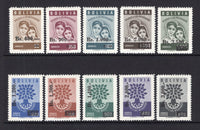 BOLIVIA - 1962 - SURCHARGES: 'World Refugee Year' SURCHARGE set of ten fine mint. (SG 727/736)  (BOL/2462)