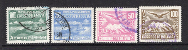 BOLIVIA - 1941 - AIRMAILS: 'Andean Condor' AIRMAIL issue the set of four fine cds used. (SG 380/383)  (BOL/37645)