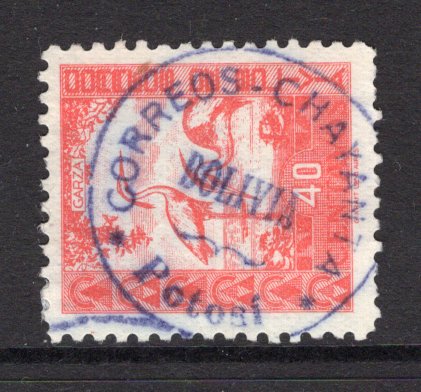 BOLIVIA - 1939 - CANCELLATION: 40c scarlet 'Bird' issue used with fine complete strike of undated CORREOS DE BOLIVIA CHAYANTA POTOSI cancel in purple. (SG 354)  (BOL/37649)