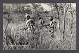 BOLIVIA - 1933 - CHACO WAR: Real photographic black & white PPC of Group of Soldiers on patrol in brushland inscribed 'GUERRA DEL CHACO Patrulla' on picture side and 'Editor y Fotografo LUIS BAZOBERRI G. Casilla 11 Cochabamba (Bolivia) Prohibida la reproduccion' on message side. An unused example with some staining and a small repaired scuff on picture side.  (BOL/38931)