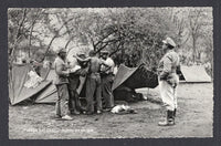 BOLIVIA - 1933 - CHACO WAR: Real photographic black & white PPC of Soldier having an injury treated while watched by an officer inscribed 'GUERRA DEL CHACO Puesto de sangre' on picture side and 'Editor y Fotografo LUIS BAZOBERRI G. Casilla 11 Cochabamba (Bolivia) Prohibida la reproduccion' on message side. Fine unused & very scarce.  (BOL/38933)
