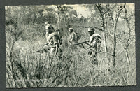BOLIVIA - 1933 - CHACO WAR: Real photographic black & white PPC of Group of Soldiers on patrol in brushland inscribed 'GUERRA DEL CHACO Patrulla' on picture side and 'Editor y Fotografo LUIS BAZOBERRI G. Casilla 11 Cochabamba (Bolivia) Prohibida la reproduccion' on message side. Fine unused & very scarce.  (BOL/7965)